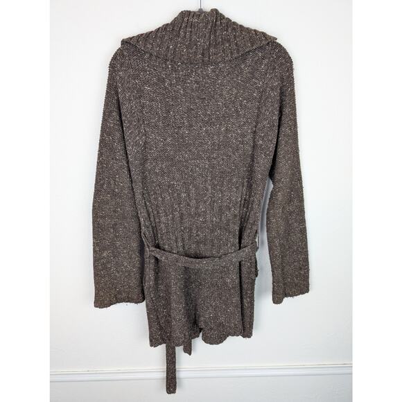 J Crew Cardigan Sweater Longline Wool Blend Heathered Chunky Knit Brown Size M - Picture 5 of 10
